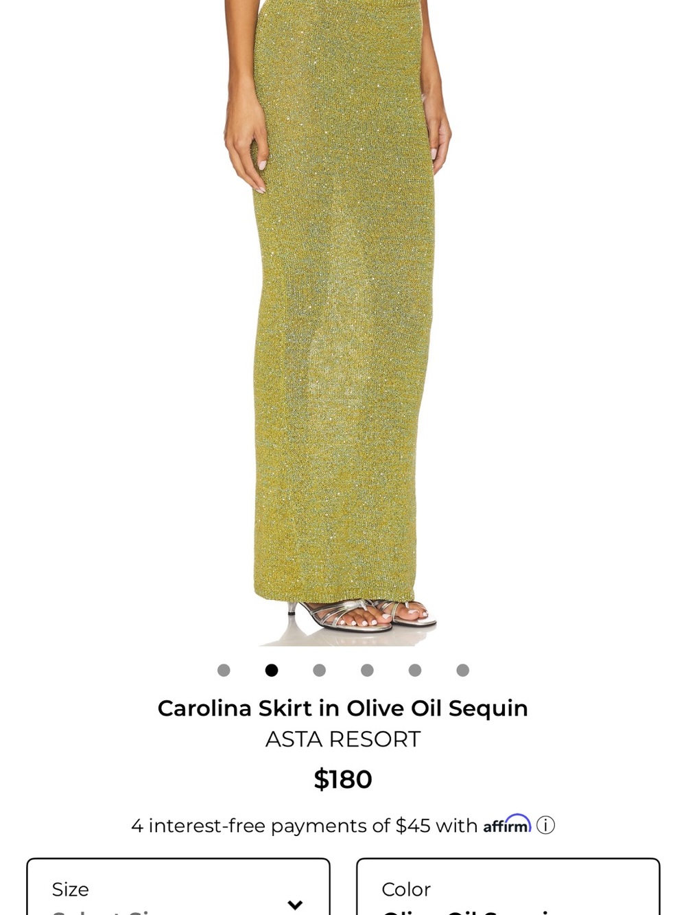 Carolina skirt In Olive Oil Sequin